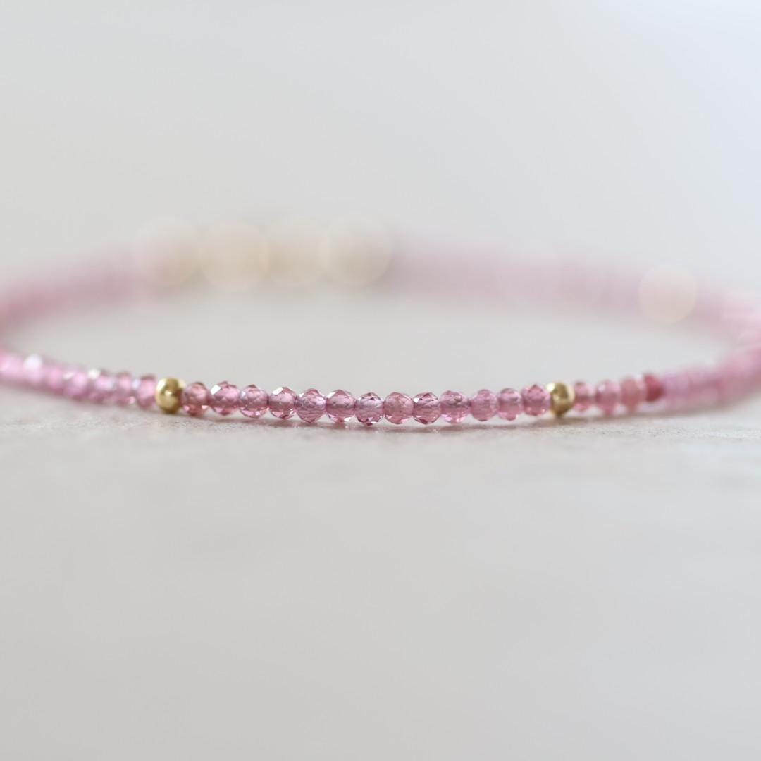 Tiny Pink Garnet Bracelet