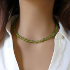 peridot statement beaded necklace August birthstone jewelry gift