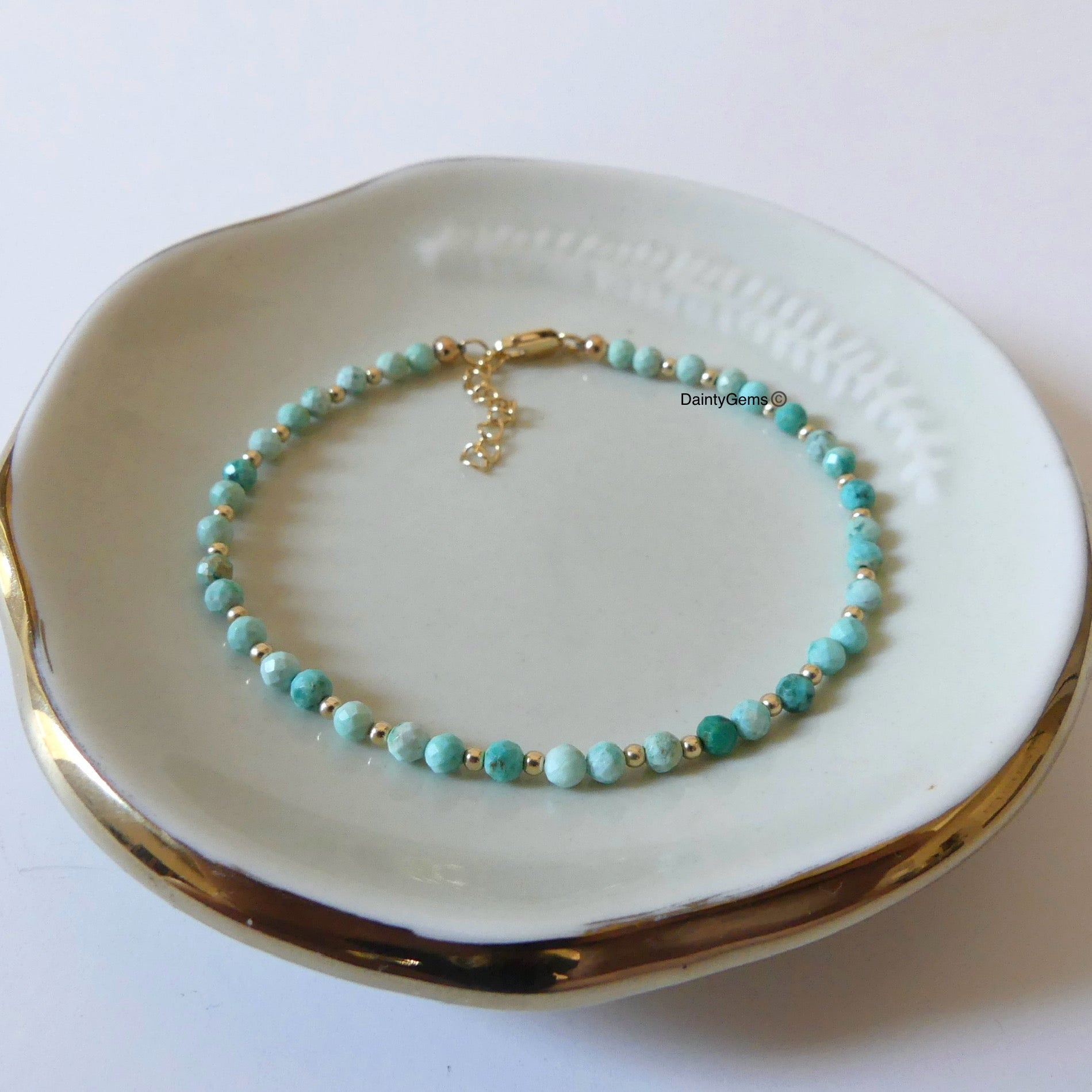 delicate peruvian turquoise bracelet