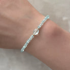 dainty aquamarine bracelet delicate March birthstone jewelry unique gift meaningful handmade small business