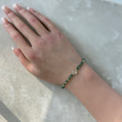 Dainty green amethyst bracelet February birthstone jewelry