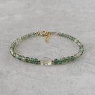 Dainty green amethyst bracelet February birthstone jewelry