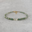 Dainty green amethyst bracelet February birthstone jewelry