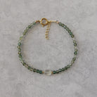 Dainty green amethyst bracelet February birthstone jewelry