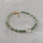 Dainty green amethyst bracelet February birthstone jewelry