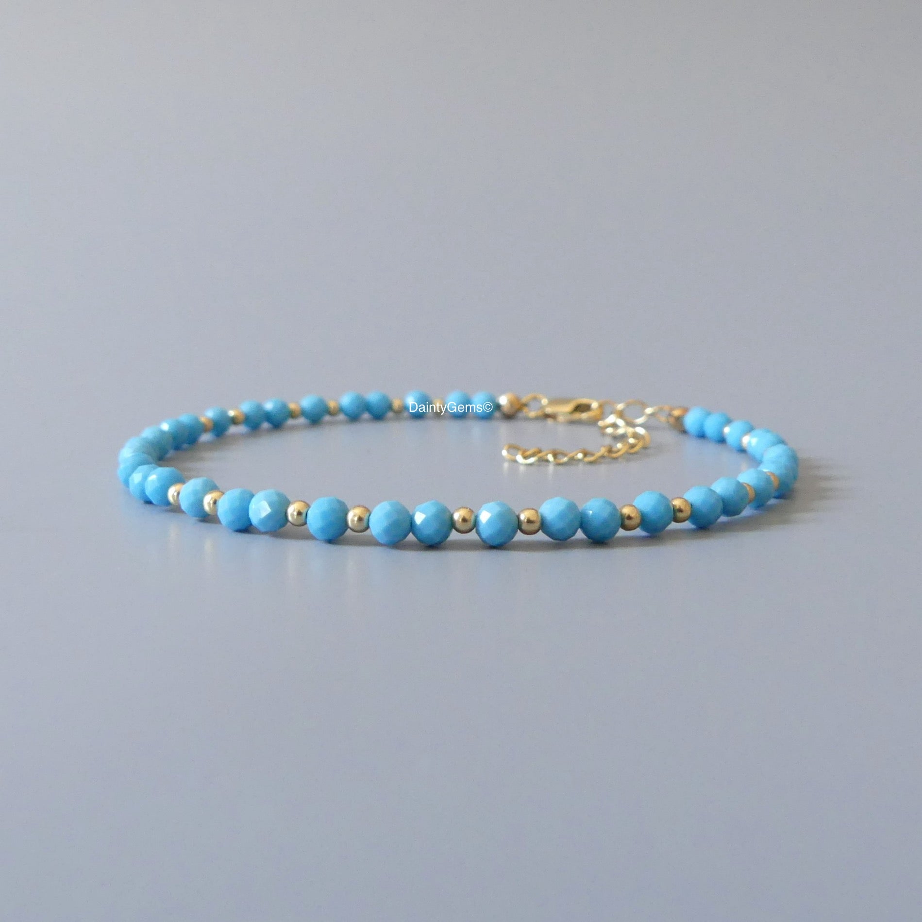 sleeping beauty turquoise dainty bracelet