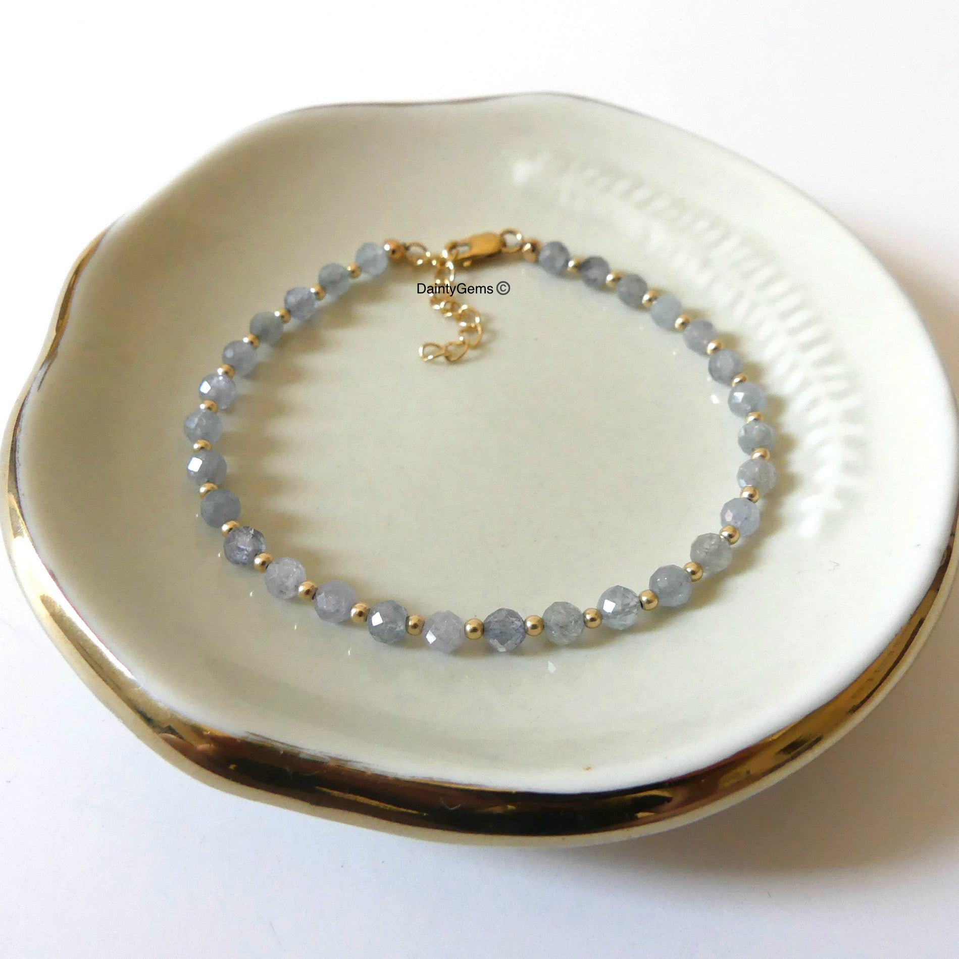 delicate Montana sapphire bead bracelet