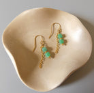 dainty emerald dangle earrings gold filled