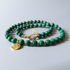 malachite coin pendant necklace