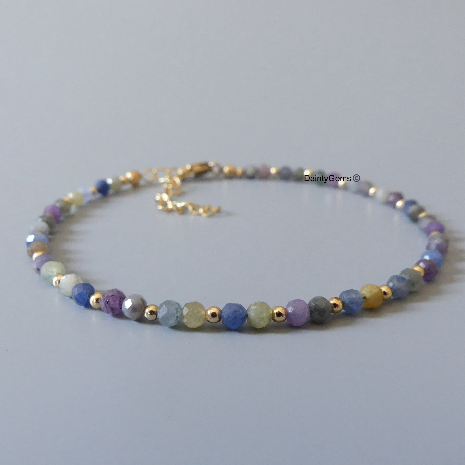 multi sapphire dainty bracelet