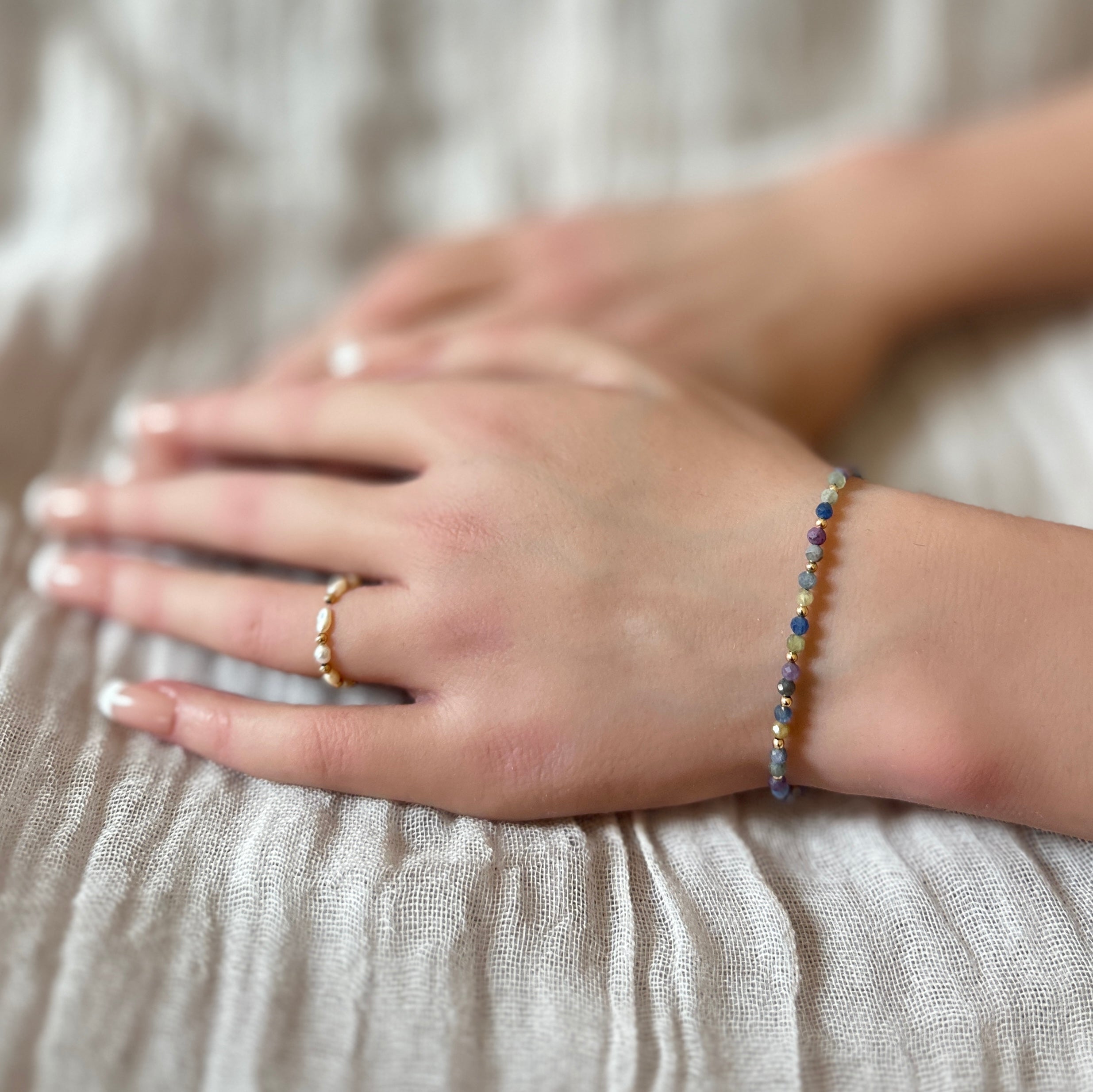 multi sapphire bead bracelet