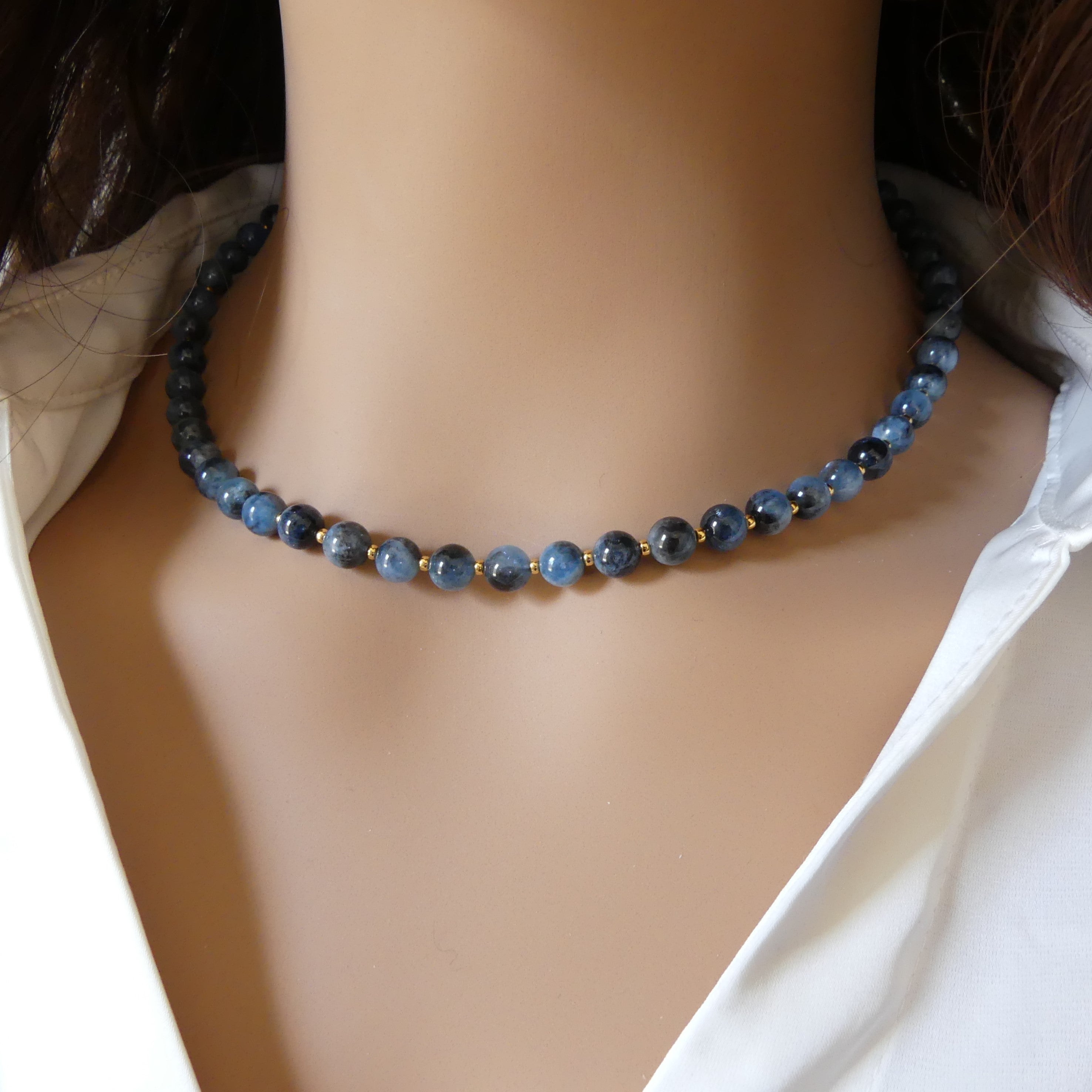 statement Santa Maria aquamarine beaded necklace