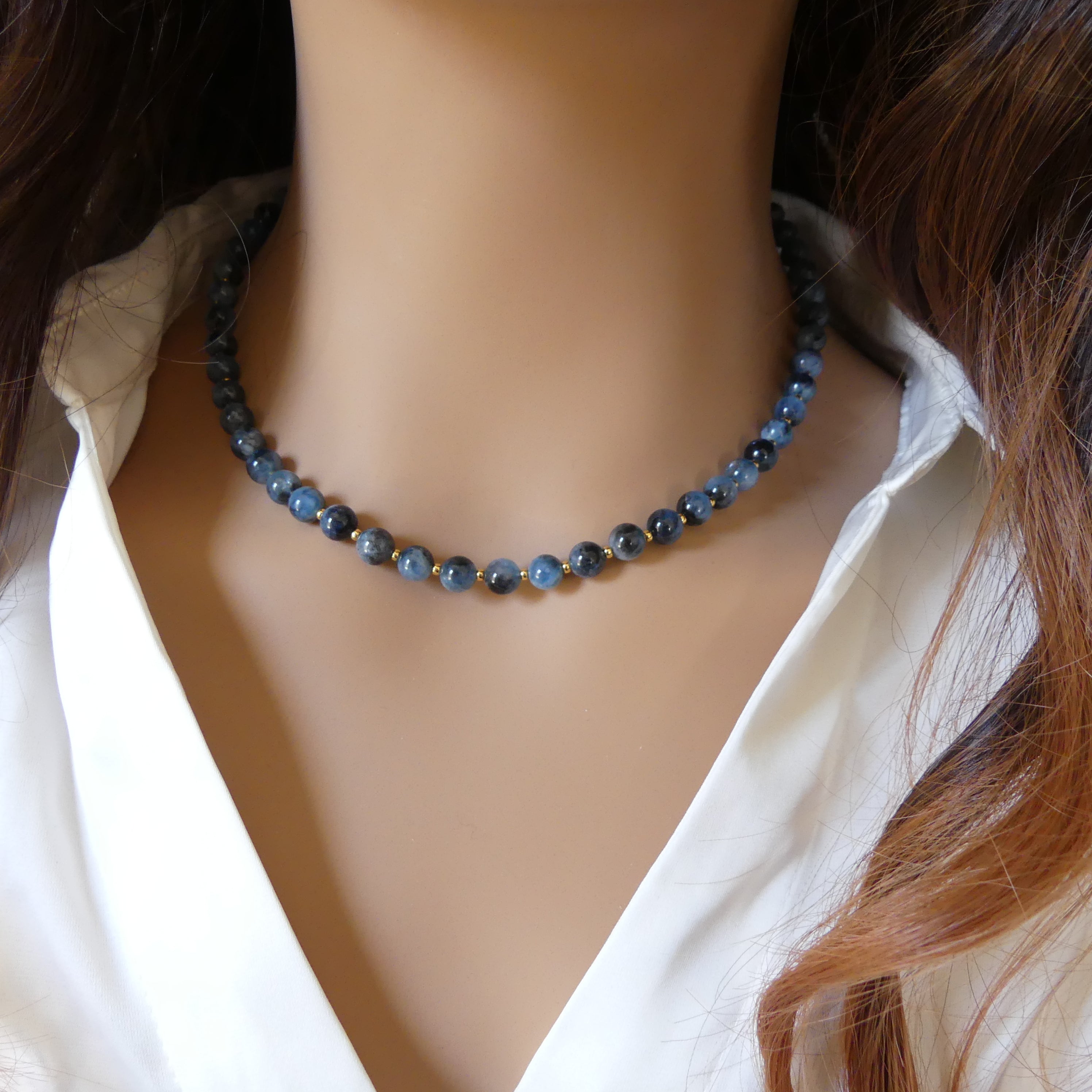 stunning aquamarine beaded necklace