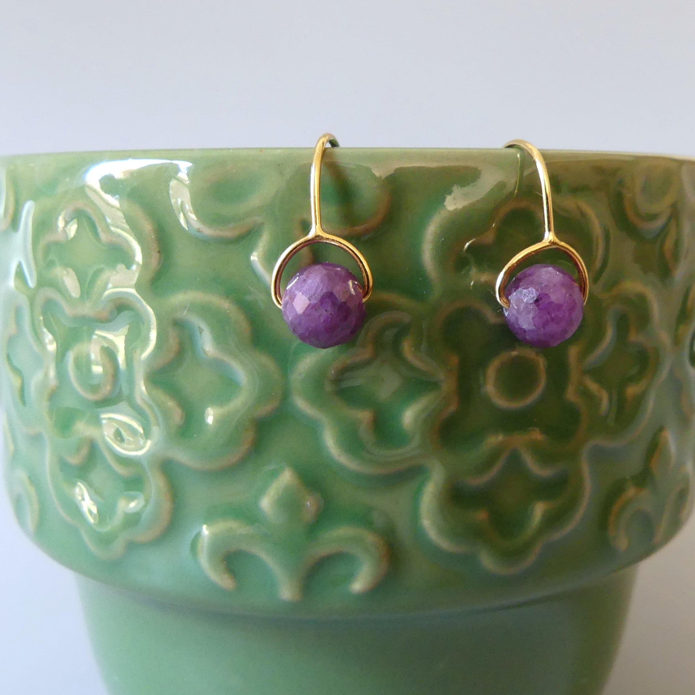 rar purple sapphire earrings dainty handmade jewelry gift for her