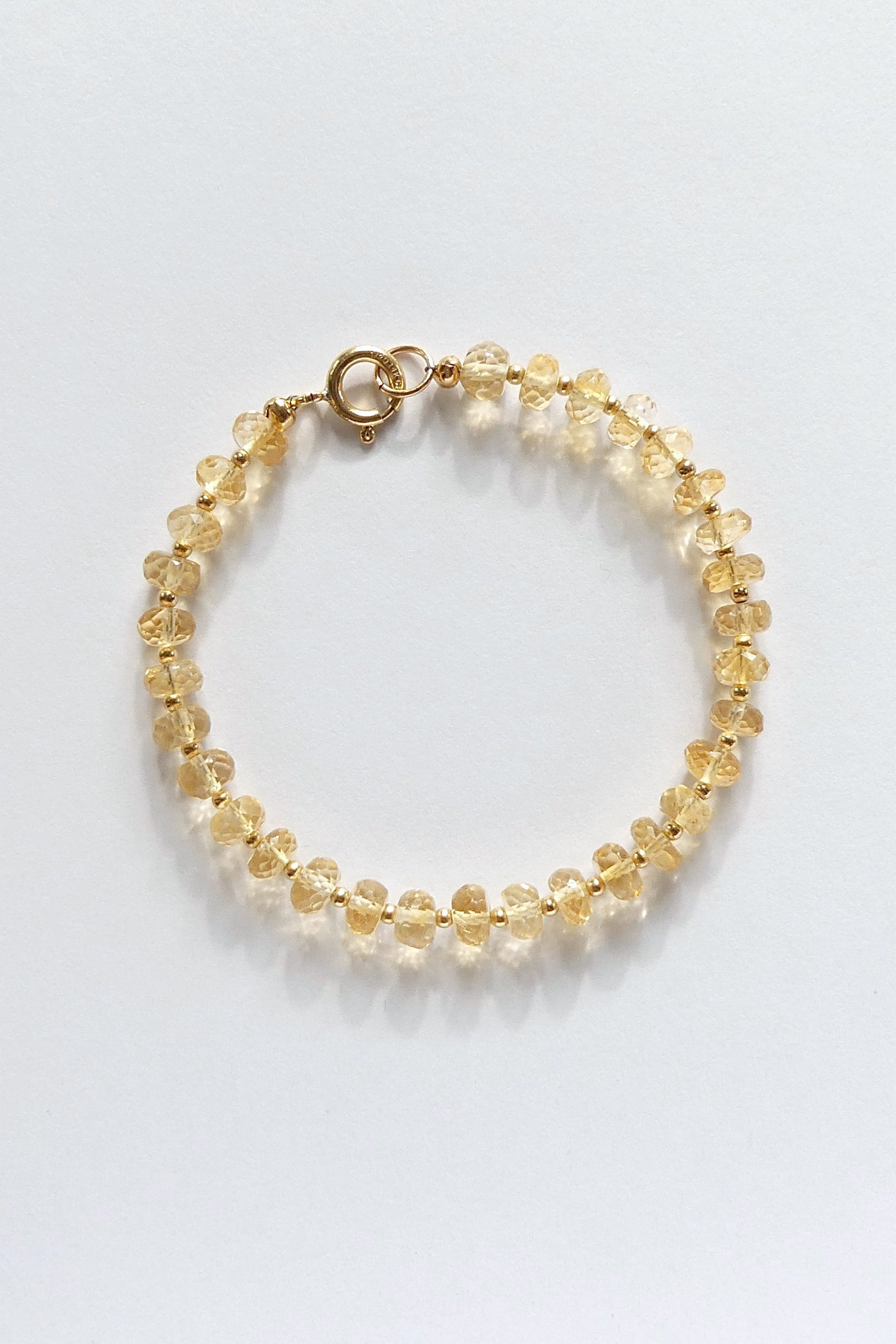 AAA citrine bracelet with 6mm faceted yellow gemstones and gold-filled clasp, dainty November birthstone stacking jewelry gift for her