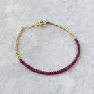 Longido ruby dainty bracelet smooth red ruby tiny jewelry July Birthstone unique gift meaningful