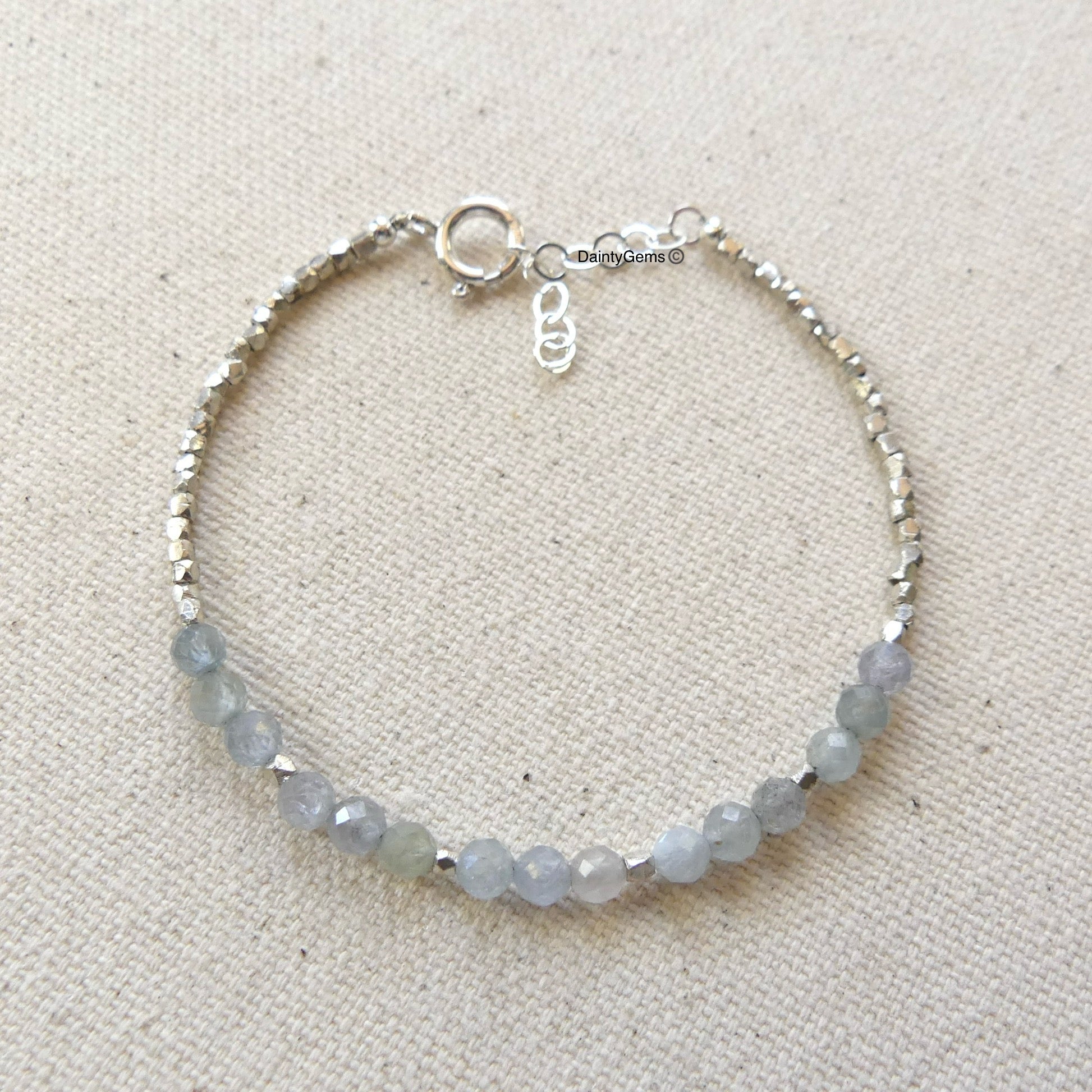 Montana sapphire bracelet dainty delicate jewelry september birthstone meaningful gift unique handmade small business