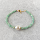 delicate amazonite bracelet with pearl meaningful jewelry gift unique handcrafted calming