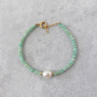 delicate amazonite bracelet with pearl meaningful jewelry gift unique handcrafted calming