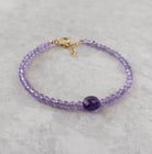 dainty amethyst beaded bracelet February birthstone meaningful gift