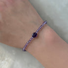 dainty amethyst beaded bracelet February birthstone meaningful gift