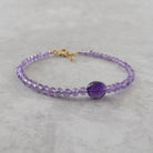 dainty amethyst beaded bracelet February birthstone meaningful gift