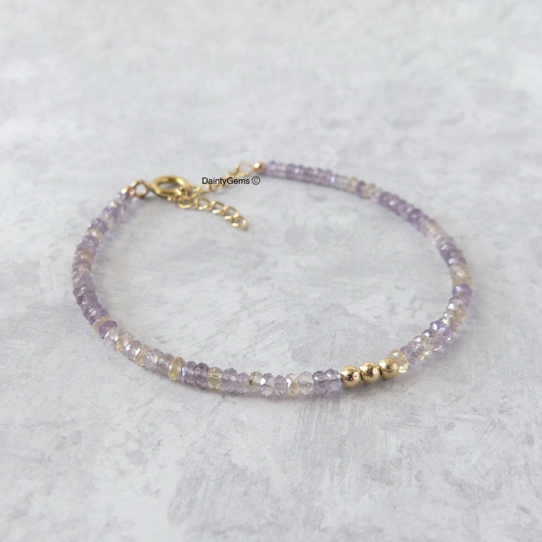 Ametrine Dainty Beaded Bracelet DAINTY GEMS JEWELRY