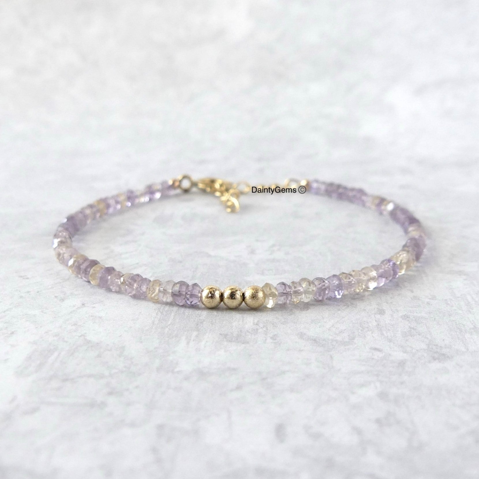 dainty ametrine bracelet delicate