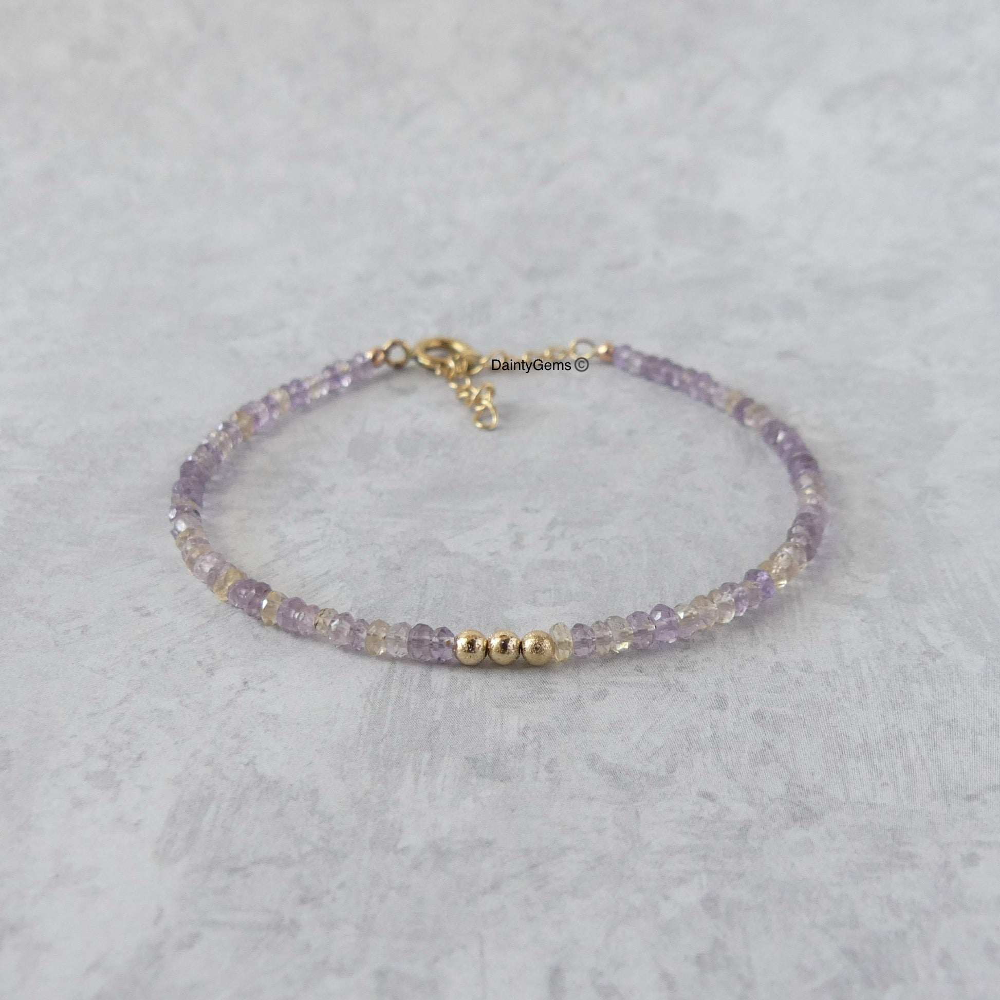 dainty ametrine bracelet delicate