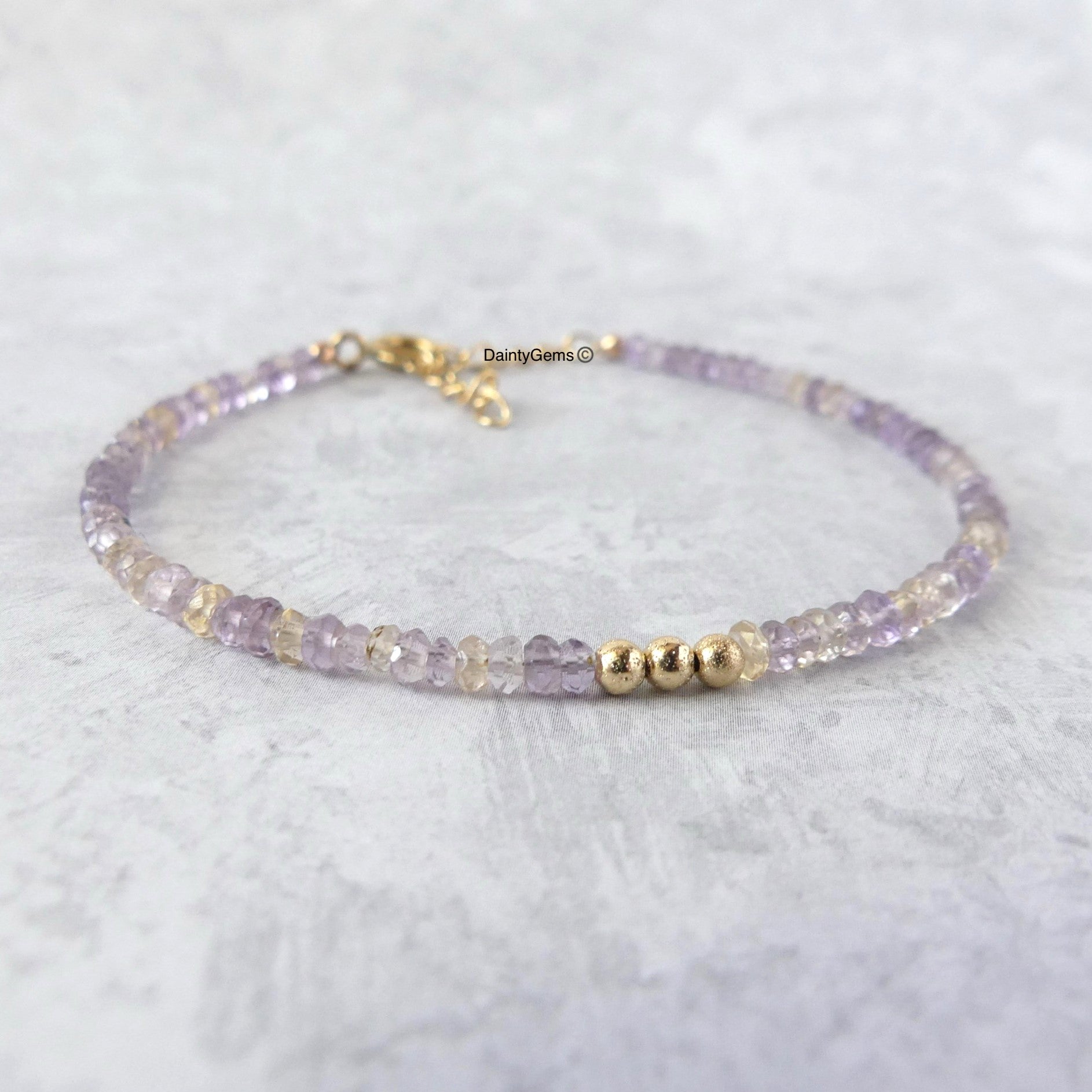 dainty ametrine bracelet delicate