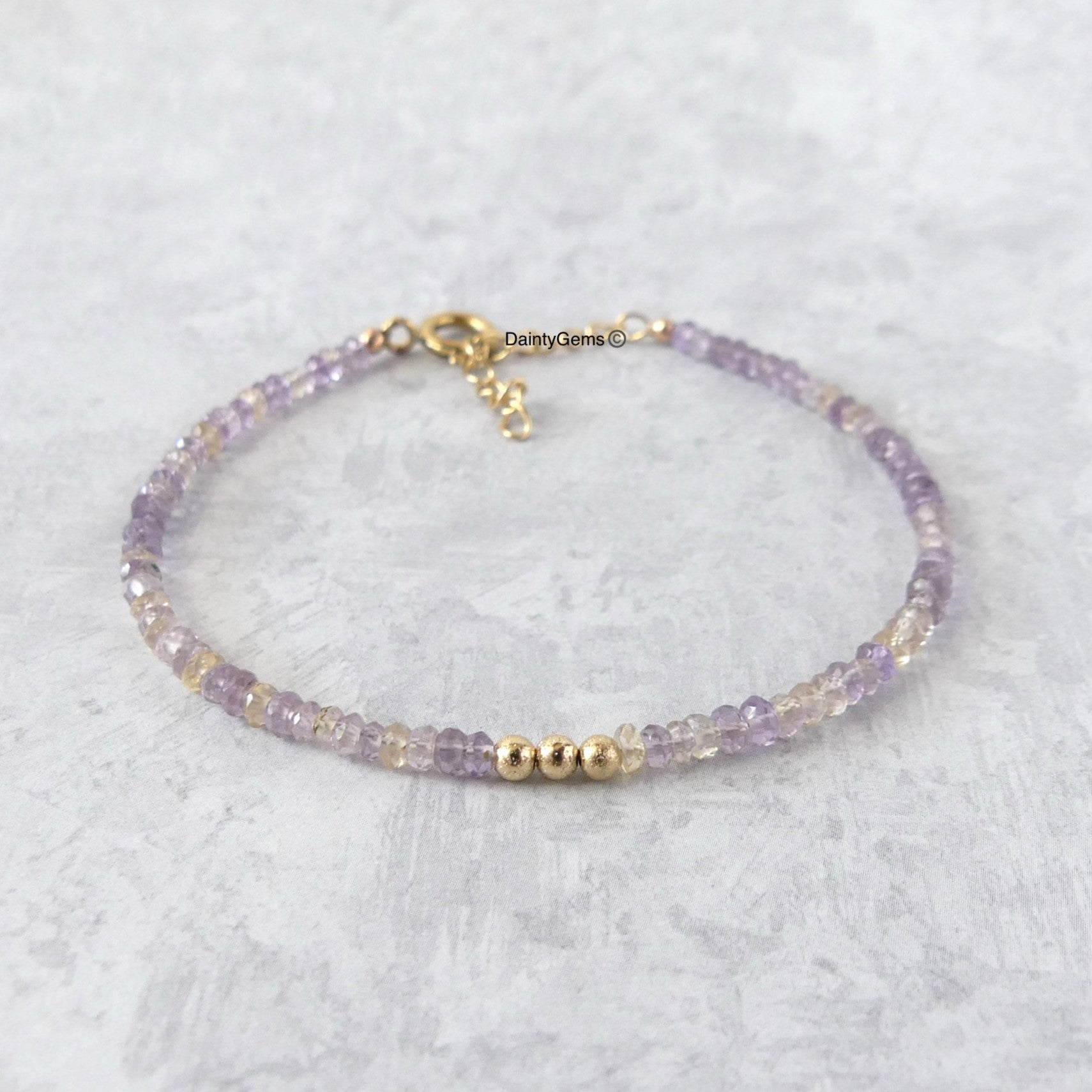 dainty ametrine bracelet delicate