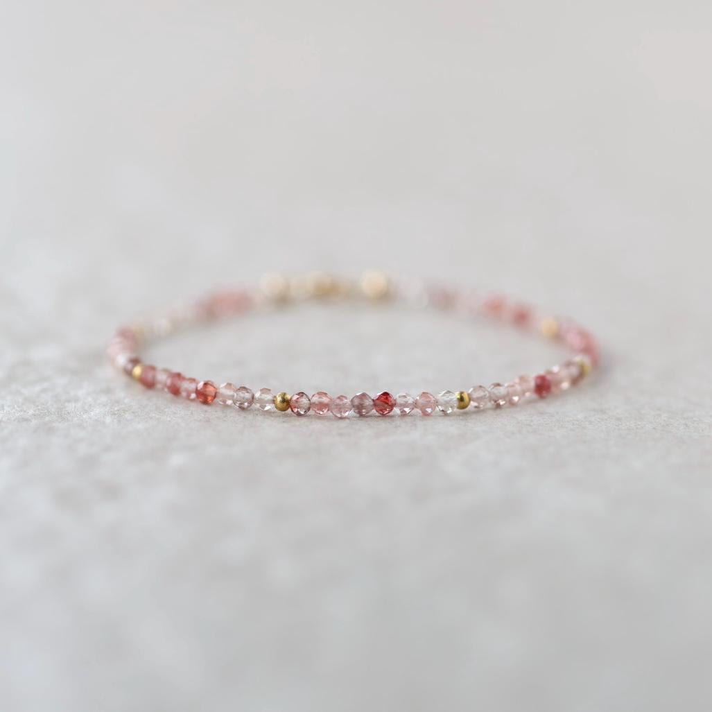 Tiny Andesine Bracelet Dainty Gemstone Beaded Bracelet Crystal Minimalist Jewelry Stacking Healing Birthday Gift for Bridesmaid Wife Host