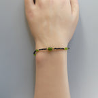 Tiny Black Tourmaline Bracelet Dainty Gemstone Beaded Bracelet Minimalist Black Crystal Jewelry October Birthstone Birthday Gift Mom Wife