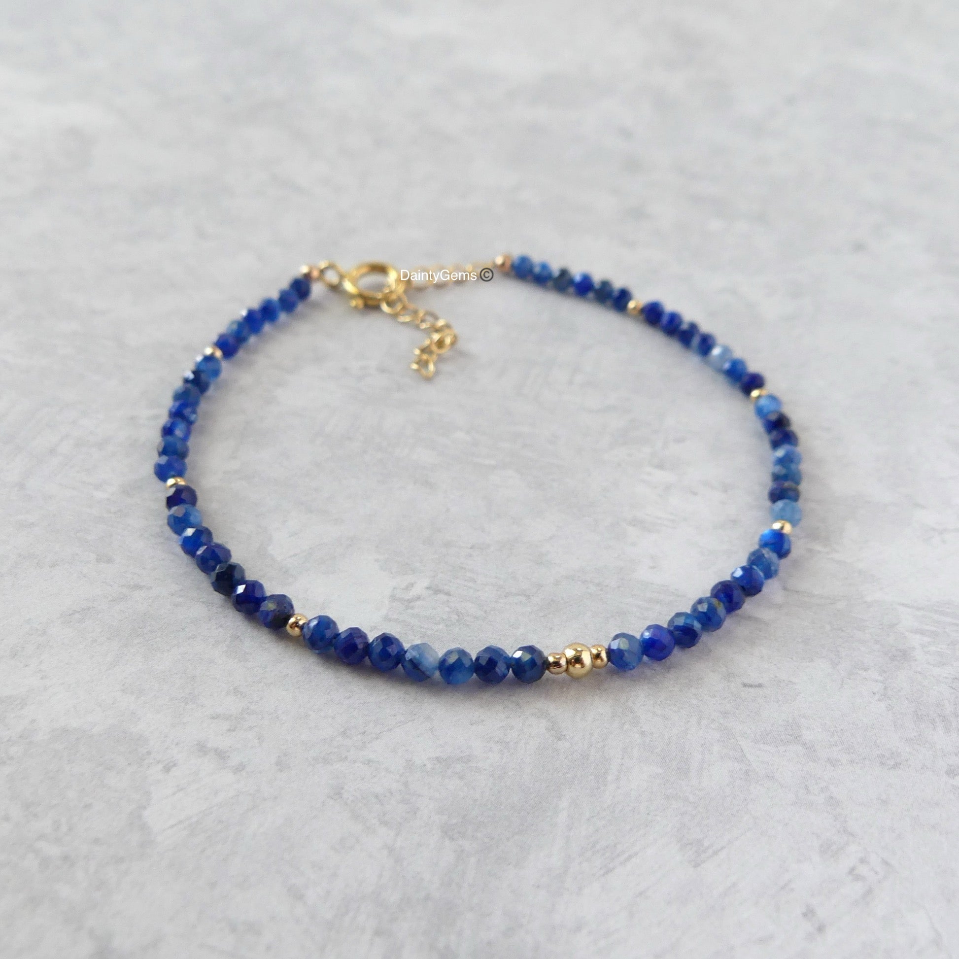 dainty blue kyanite beaded bracelet  meaningful jewelry gift