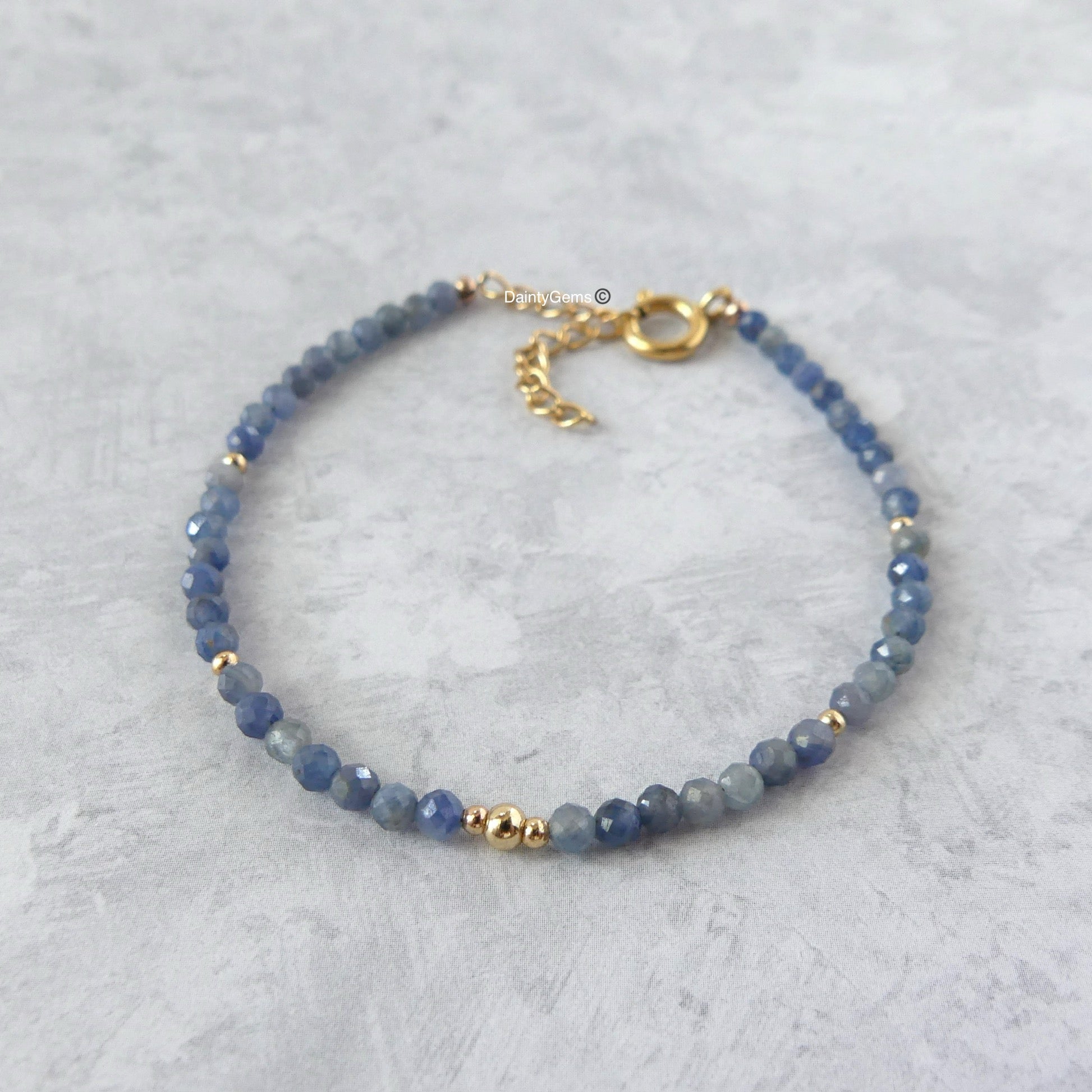 dainty sapphire bracelet September birthstone unique jewelry gift