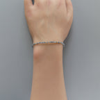 Tiny Blue Sapphire Bracelet Dainty Gemstone Beaded Bracelet Crystal Minimalist Jewelry September Birthstone Gift for Women Wife Daughter