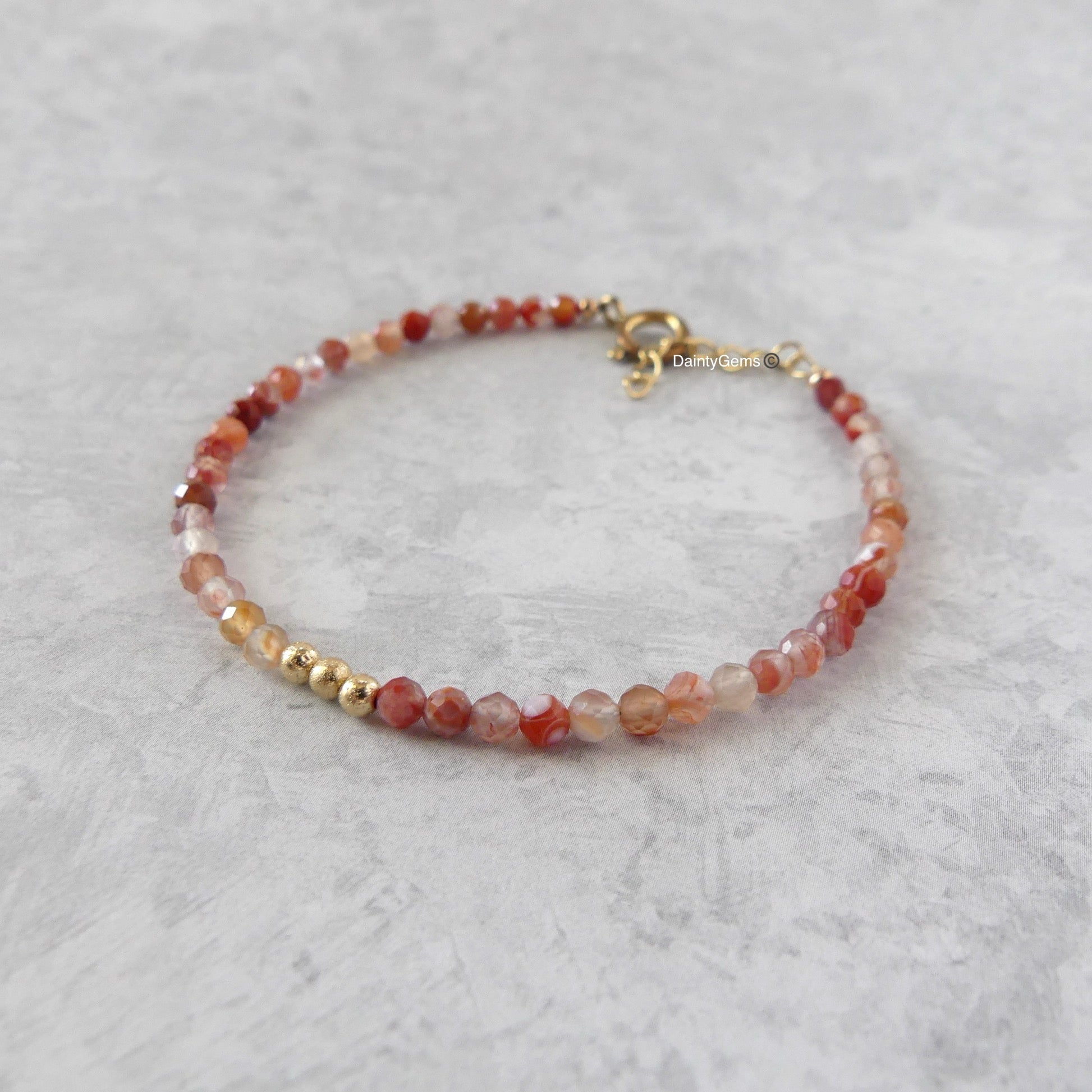 dainty natural carnelian bracelet abundance jewelry meaningful gift