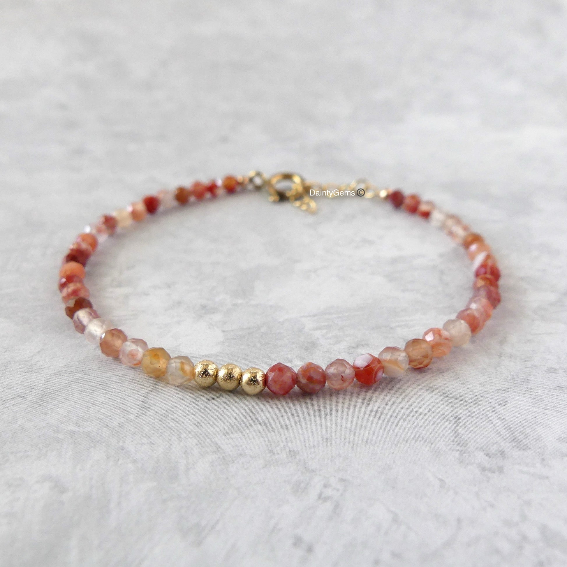 dainty natural carnelian bracelet abundance jewelry meaningful gift