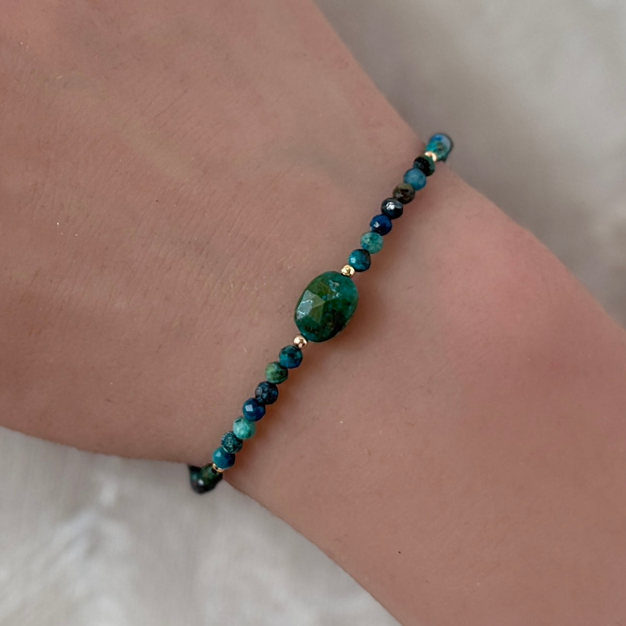 delicate chrysocolla bracelet meaningful jewelry gift unique handcrafted