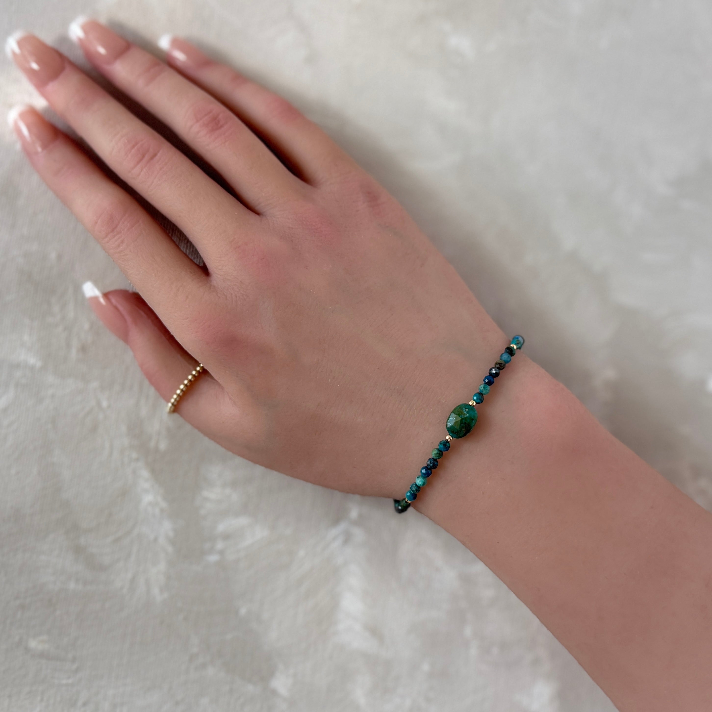 delicate chrysocolla bracelet meaningful jewelry gift unique handcrafted