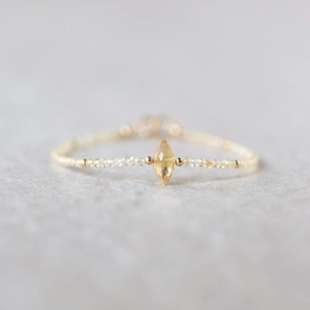 Dainty Citrine Beaded Bracelet