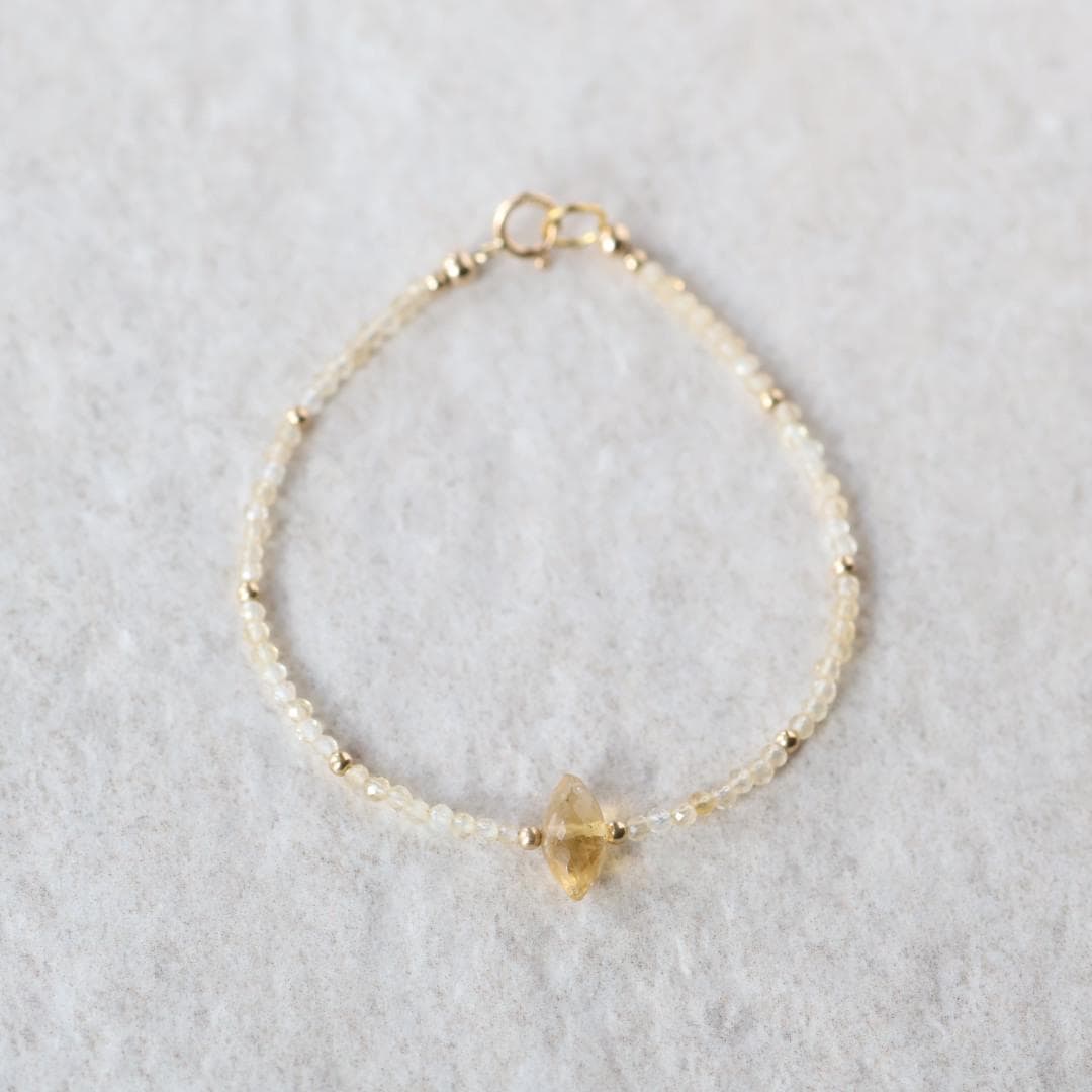 Dainty Citrine Beaded Bracelet