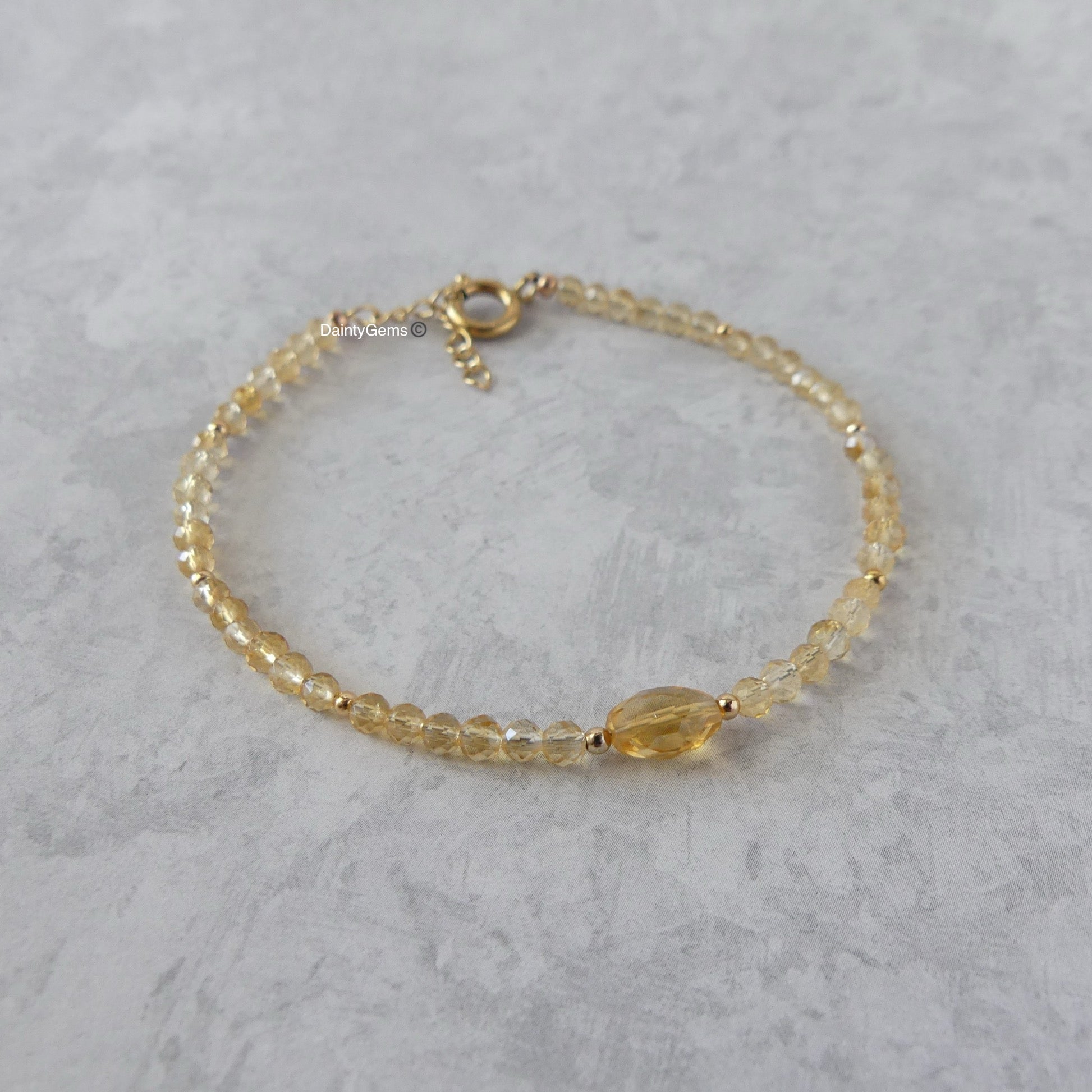 dainty citrine bracelet-delicate