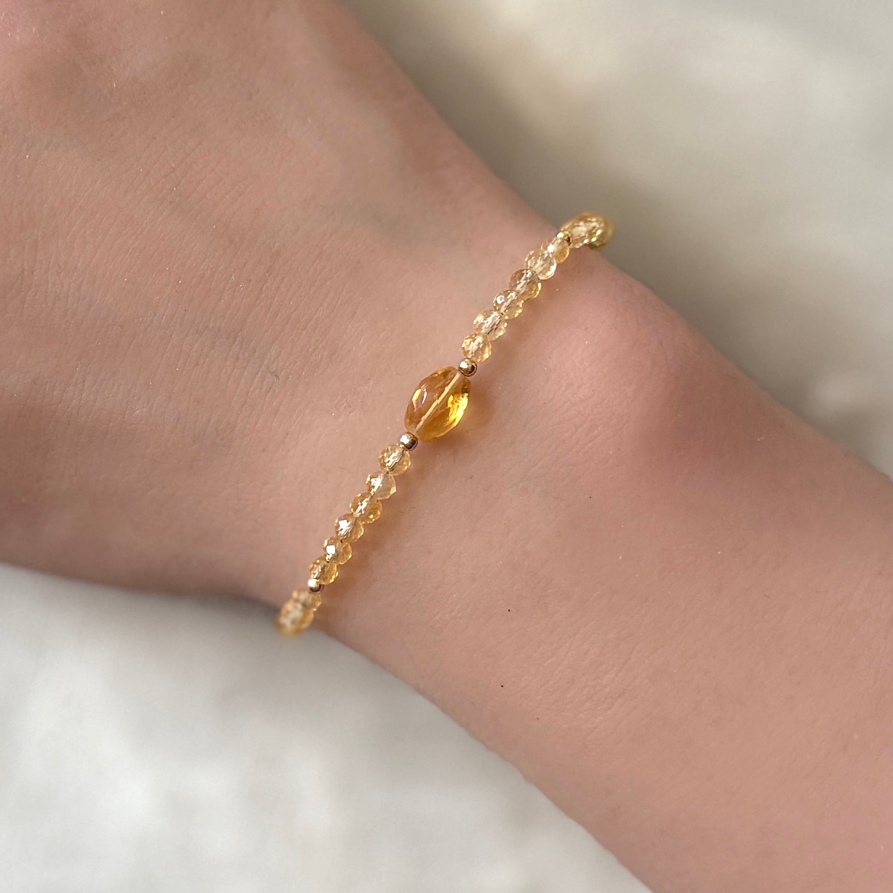 dainty citrine bracelet-delicate