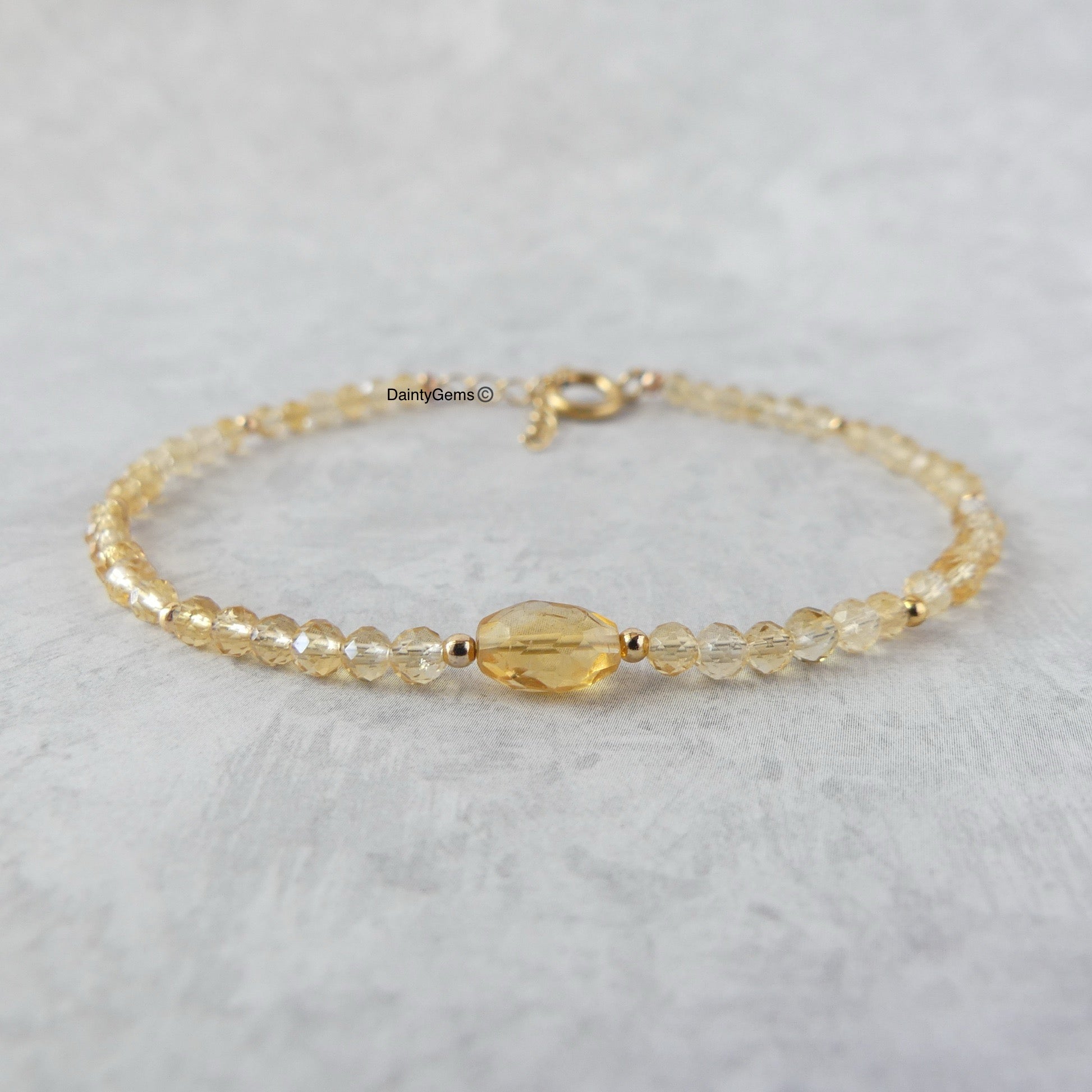 dainty citrine bracelet-delicate