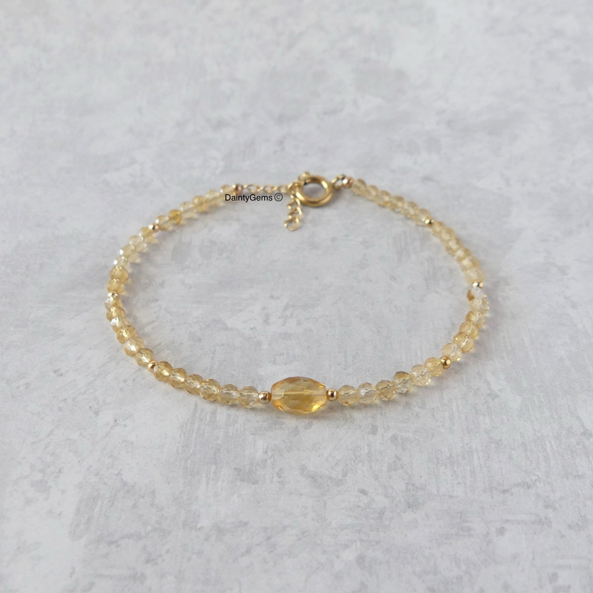 dainty citrine bracelet-delicate