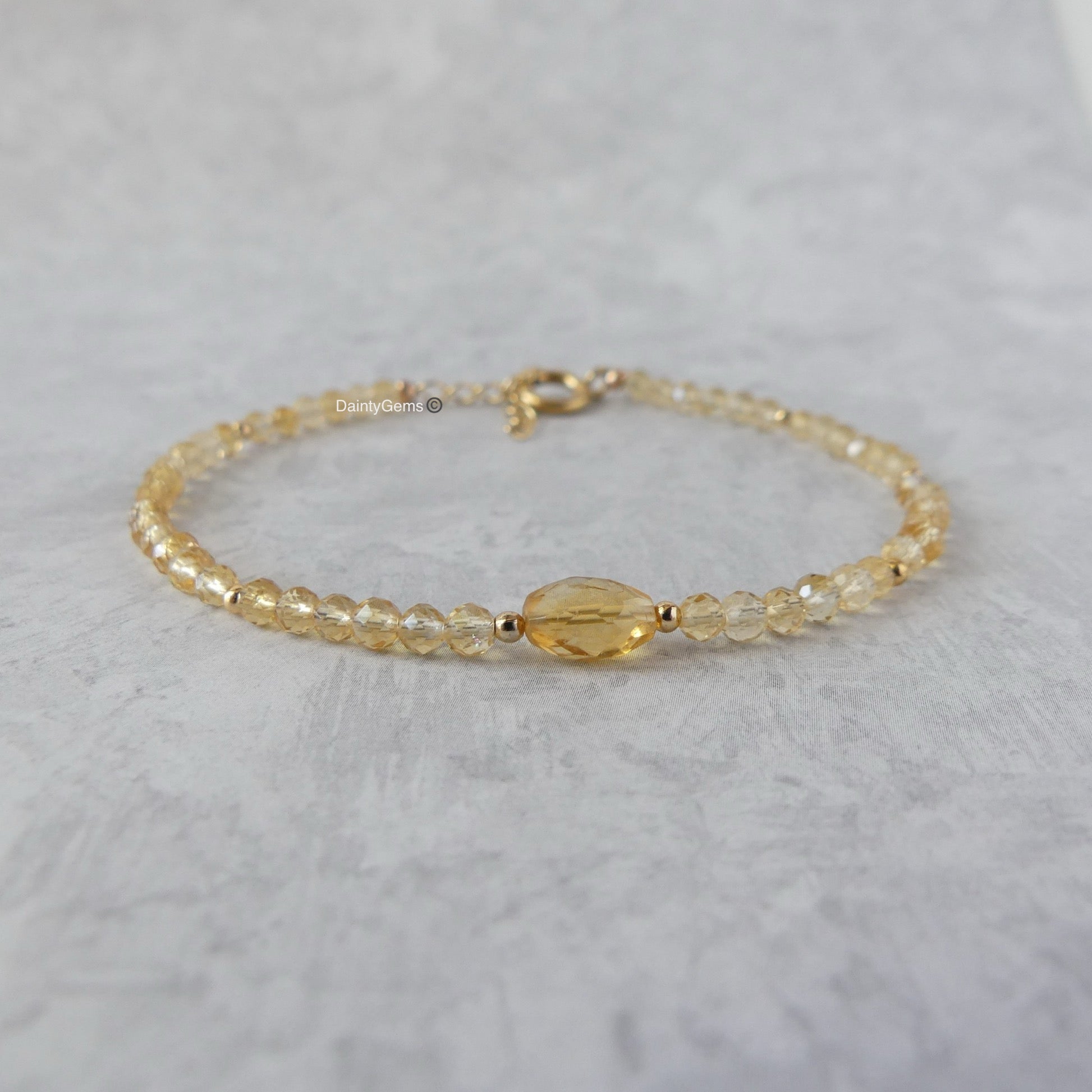 dainty citrine bracelet-delicate