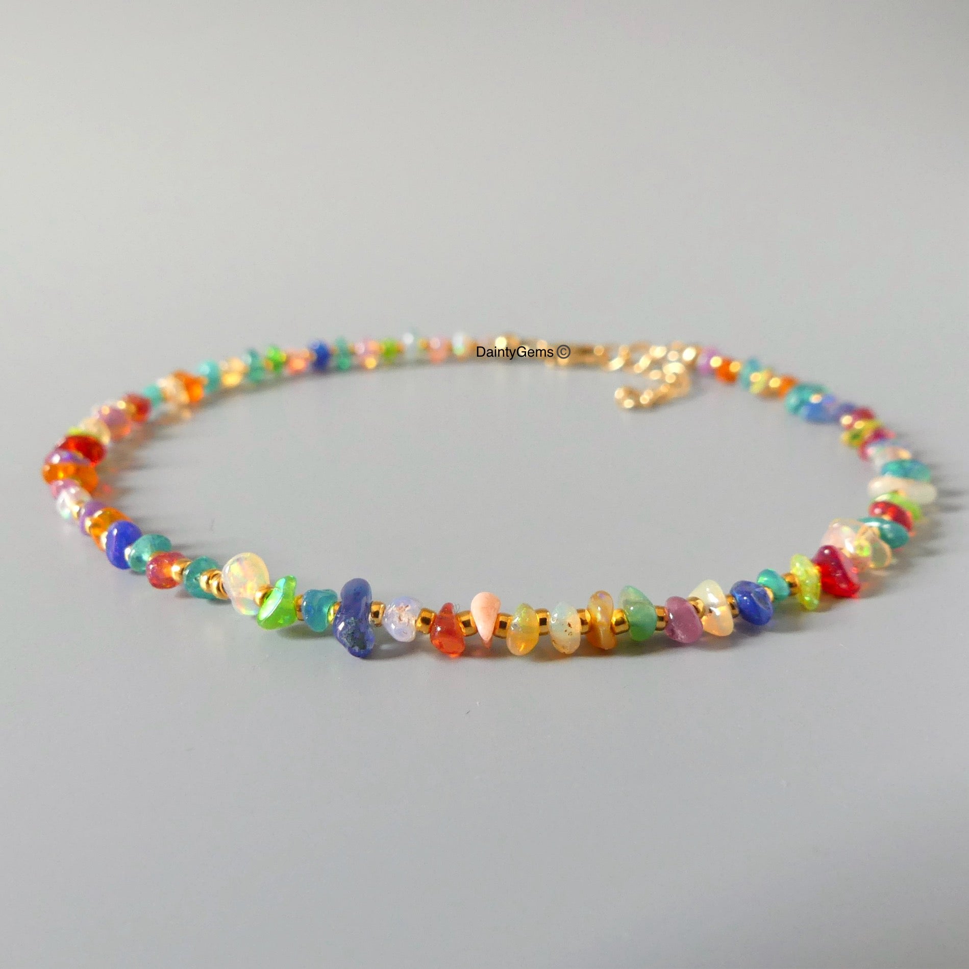 delicate candy opal beaded bracelet