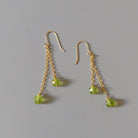 handmade peridot dangle earrings