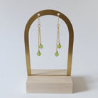 natural peridot dangle earrings handmade August birthstone